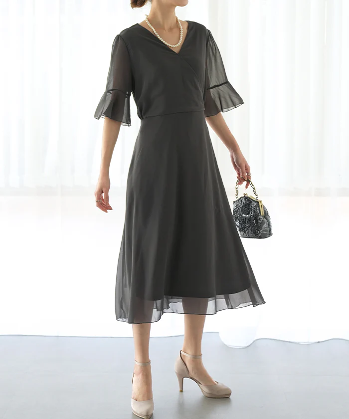 ワンピース ワンピ ロングワンピース 結婚式 裏起毛 結婚式 ロングワンピース 半袖 フレア レディース ロングワンピ 大きいサイズ パーティー 婚活 フォーマル 黒 ロング パーティドレス きれいめ 結婚式ワンピース マタ二ティ 春 夏 シアー HUG.U - Image 41