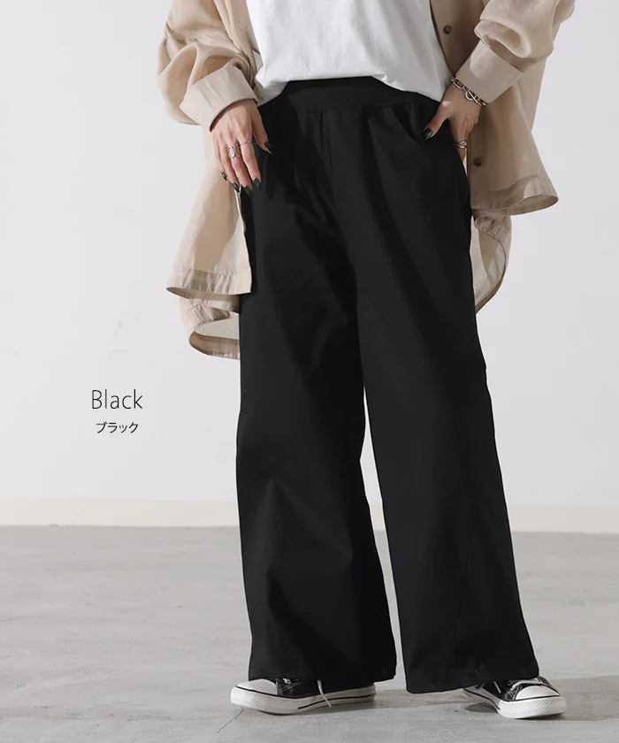 ワイドパンツ レディース パンツ チノパンツ ボトムス カーゴパンツ ■一部7月上旬入荷 バギーパンツ ストレッチ チノ ロング チノパン ハイウエスト パンツ ワイド ゴム ベイカーパンツ フレアパンツ ゴム ズボン リブ 体型カバー 大きいサイズ カーキ 2L 3L XL 春 夏 HUG.U - Image 16
