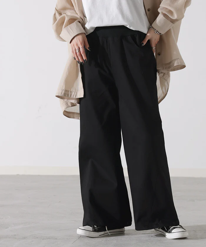 ワイドパンツ レディース パンツ チノパンツ ボトムス カーゴパンツ ■一部7月上旬入荷 バギーパンツ ストレッチ チノ ロング チノパン ハイウエスト パンツ ワイド ゴム ベイカーパンツ フレアパンツ ゴム ズボン リブ 体型カバー 大きいサイズ カーキ 2L 3L XL 春 夏 HUG.U - Image 33