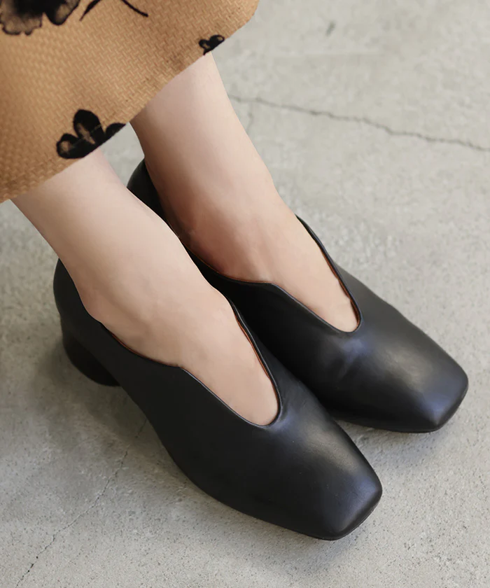 【夏セール】 大きいサイズ有 23.0cm ～ 25.0cm ブーツ シューズ パンプス レディース ブーティー ショートブーツ Vカット 歩きやすい 太ヒール 5センチ ヒール 疲れない 甲高 スクエアトゥ きれいめ モード おしゃれ 無地 靴 くつ クツ ブラック 黒 春 夏 HUG.U - Image 17