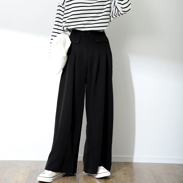 【夏セール】 ワイドパンツ タックパンツ パンツ レディース ■一部7月中旬入荷 カラーパンツ フレアパンツ ツイードパンツ 卒業式 入学式 スーツ ツイード ボトムス オフィスカジュアル ロング ワイド タック きれいめ 春 夏 黒 グレー カーキ 無地 大きいサイズ 3L LL 2XL - Image 27