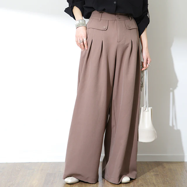 【夏セール】 ワイドパンツ タックパンツ パンツ レディース ■一部7月中旬入荷 カラーパンツ フレアパンツ ツイードパンツ 卒業式 入学式 スーツ ツイード ボトムス オフィスカジュアル ロング ワイド タック きれいめ 春 夏 黒 グレー カーキ 無地 大きいサイズ 3L LL 2XL - Image 29