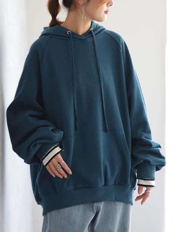 パーカー ロングパーカー レース ドルマンスリーブ スウェット レースパーカー 花柄 プルオーバー レディース トレーナー フーディ 大きめ 大きいサイズ ビックサイズ ラグランスリーブ トップス ドルマン オーバー フード 無地 グレー 黒 春 夏 - Image 16