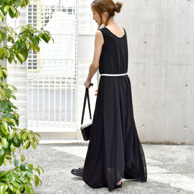 【夏セール】 ワンピース ロングワンピース マキシワンピース ノースリーブ シフォンワンピース レディース マキシワンピ ロングワンピ マキシ アシンメトリー アシメ ロング 無地 ロング丈 Aラインワンピース Aライン 大きいサイズ シフォン 夏 春 HUGU - Image 16