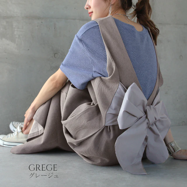 【夏セール】 オールインワン レディース サロペット サロペ デニムオールインワン デニム オーバーオール 体型カバー リボン バックリボン 後ろリボン 大きいサイズ ワイドデニム ワイドパンツ ワイド パンツ ワンピ 春 夏 黒 選べる着丈 HUG.U - Image 14