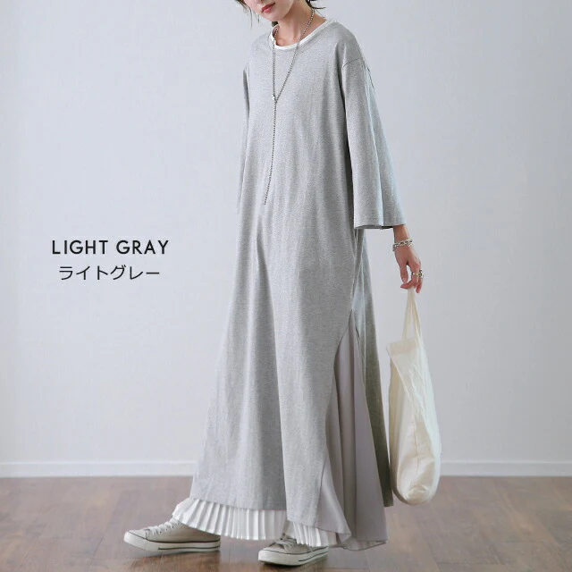 【夏セール】 ワンピース マキシ丈ワンピース マキシワンピース Tシャツワンピース ロングワンピース ロングワンピ シフォン ストレッチ スリットワンピース 体型カバー ビッグシルエット 大きいサイズ シアー 春 夏 マタニティワンピース HUGU - Image 7