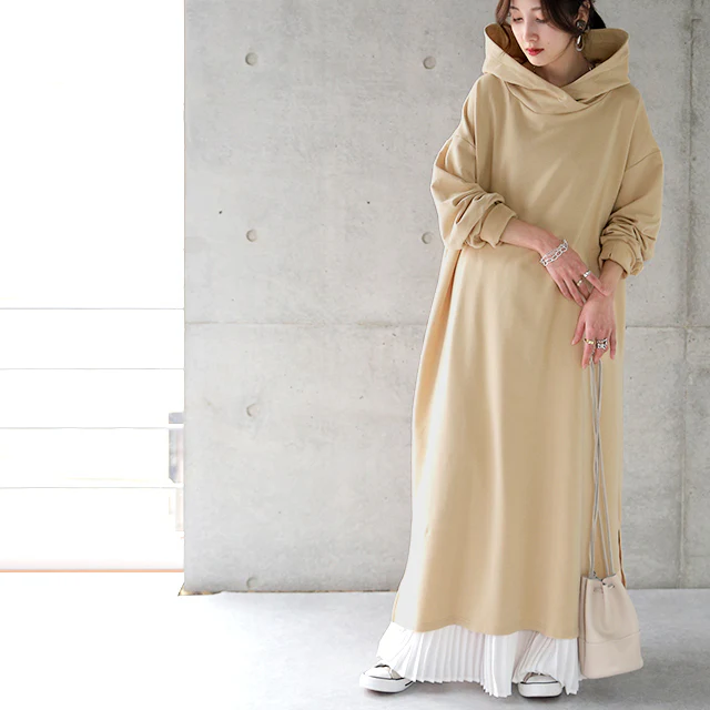 ワンピース ロングワンピース スリットワンピース ■一部7月中旬入荷 パーカーワンピース レディース マキシワンピース ロングワンピ ワンピ 長袖 体型カバー ロング 無地 指穴 トレーナー スウェット パーカーワンピ スリット 大きいサイズ 春 夏 プルオーバー - Image 38