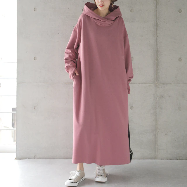 ワンピース ロングワンピース スリットワンピース ■一部7月中旬入荷 パーカーワンピース レディース マキシワンピース ロングワンピ ワンピ 長袖 体型カバー ロング 無地 指穴 トレーナー スウェット パーカーワンピ スリット 大きいサイズ 春 夏 プルオーバー - Image 41