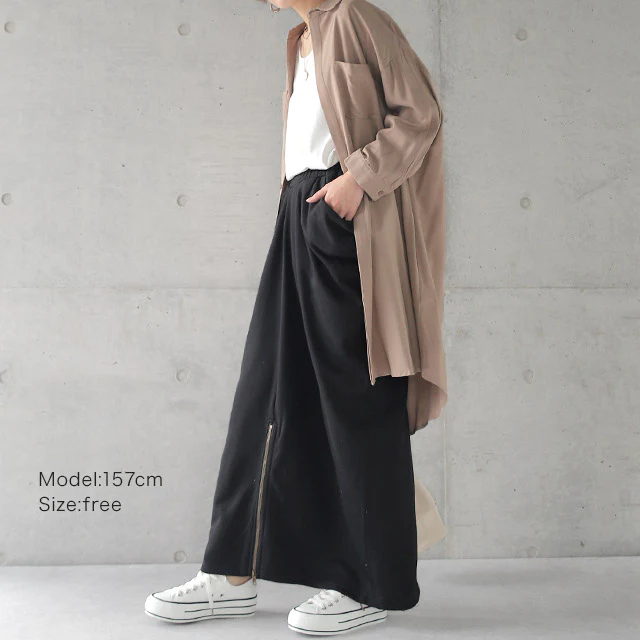 【夏セール】 スカート 変形 ロングスカート レディース ボトムス スウェットスカート スウェット スエット ジップ ロング マキシ丈 マキシスカート 無地 ストレート ペンシルスカート スリット スリットスカート ウエストゴム 大きいサイズ 春 夏 HUG.U - Image 19