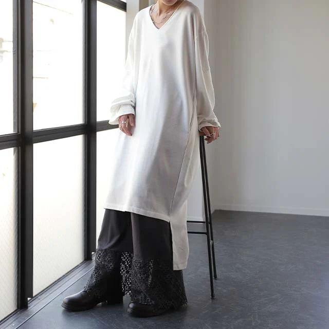 【特別価格】 ワンピース ロングワンピース レディース ロング ワンピ ワンピース ロングワンピ マキシ マキシワンピース スリット 長袖 無地 ドロップショルダー Aライン 体型カバー レイヤード ニュアンスカラー トレーナー 大きいサイズ 春 夏 HUG.U - Image 29