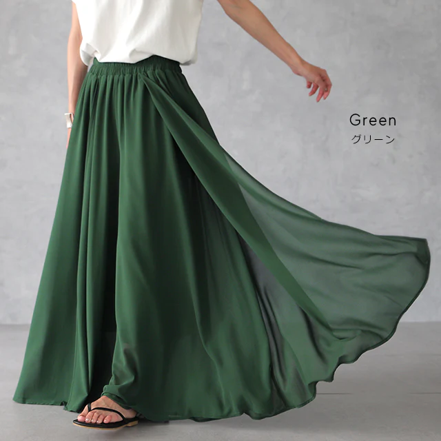 パンツ シフォンパンツ シフォン ワイドパンツ ガウチョパンツ レディース ■一部7月中旬入荷 スカーチョ パンツ ボトムス ズボン きれいめ 大きいサイズ パラッツォパンツ シアー 透け感 体型カバー ウエストゴム 着痩せ 黒 ネイビー ブラウン 春 夏 - Image 14