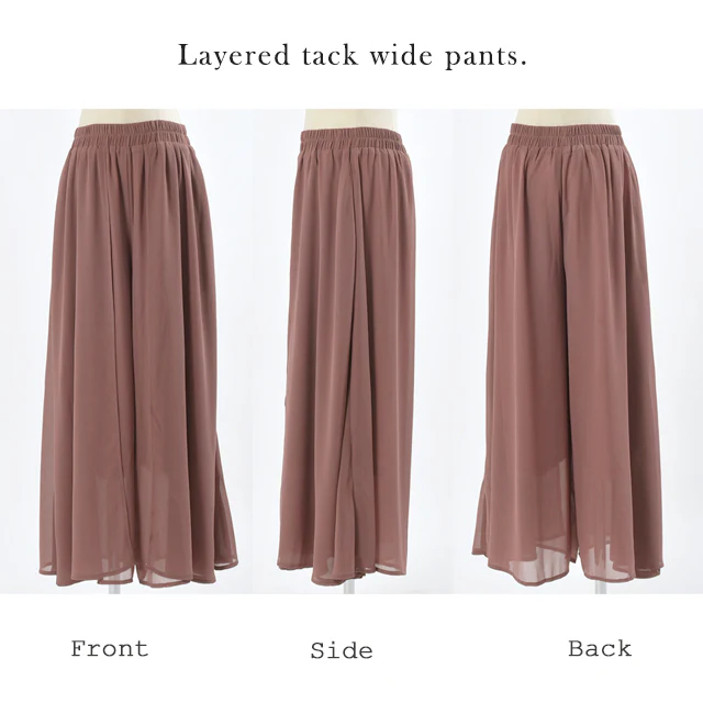パンツ シフォンパンツ シフォン ワイドパンツ ガウチョパンツ レディース ■一部7月中旬入荷 スカーチョ パンツ ボトムス ズボン きれいめ 大きいサイズ パラッツォパンツ シアー 透け感 体型カバー ウエストゴム 着痩せ 黒 ネイビー ブラウン 春 夏 - Image 16