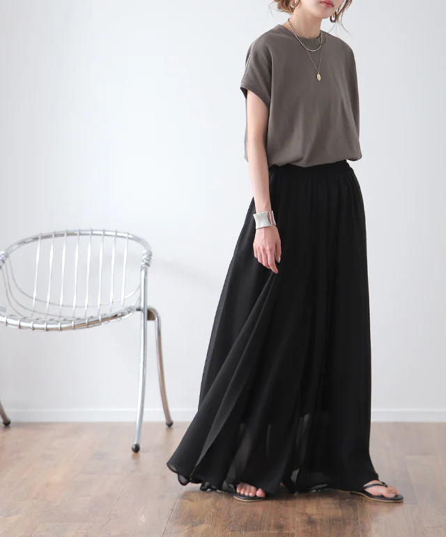 パンツ シフォンパンツ シフォン ワイドパンツ ガウチョパンツ レディース ■一部7月中旬入荷 スカーチョ パンツ ボトムス ズボン きれいめ 大きいサイズ パラッツォパンツ シアー 透け感 体型カバー ウエストゴム 着痩せ 黒 ネイビー ブラウン 春 夏 - Image 18