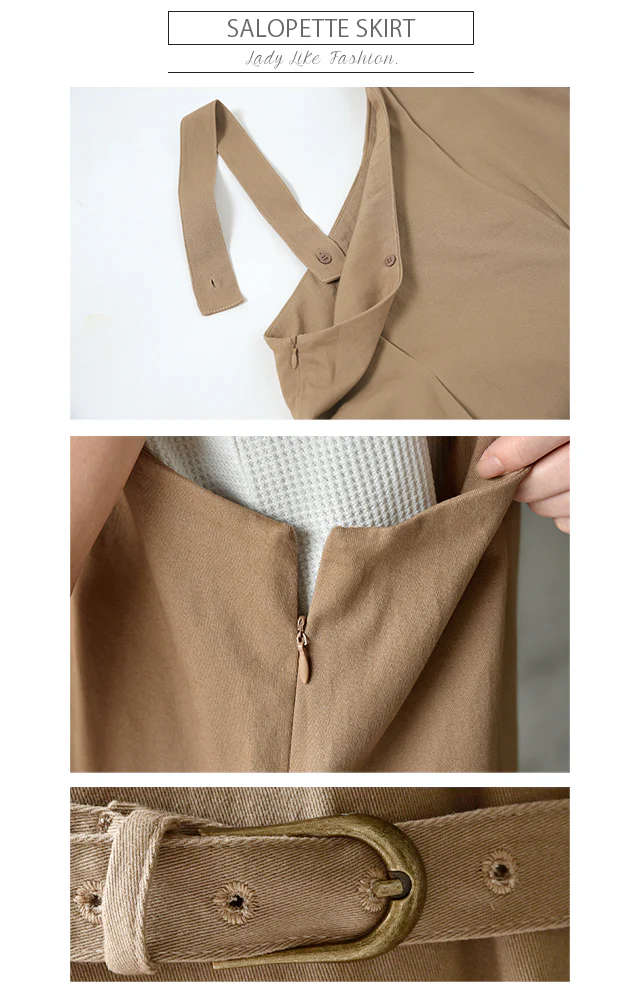 【夏セール】 ワンピース レディース サロペット スカート ロングワンピース ロング マキシワンピース マキシ ジャンスカ 体型カバー シンプル 無地 ワンショルダー ワンショル 大きいサイズ フリーサイズ ベージュ 黒 春 夏 HUG.U - Image 23
