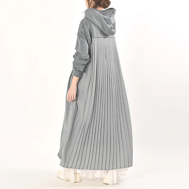 ワンピース ロングワンピース プリーツ バックプリーツ パーカーワンピース レディース ロングワンピ ワンピ マキシ 長袖 体型カバー ロング 無地 指穴 トレーナー スウェット プルオーバー パーカーワンピ スリット 大きいサイズ 春 夏 - Image 28