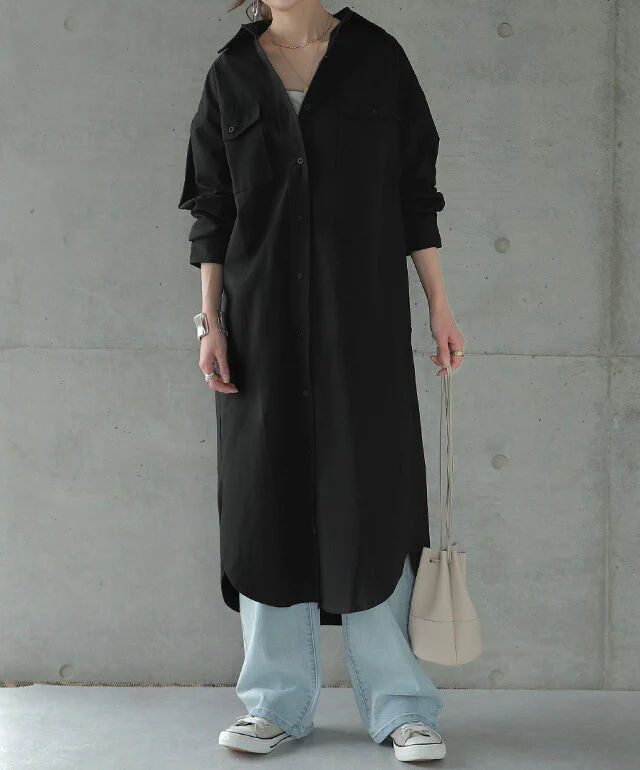 【特別価格】 シャツ ロングシャツ シャツワンピース CPOジャケット アウター コート ロングコート ステンカラーコート レディース ロングアウター ワンピース ロング ジャケット ドロップショルダー ミリタリー 綿100% 大きいサイズ 春 夏 - Image 23