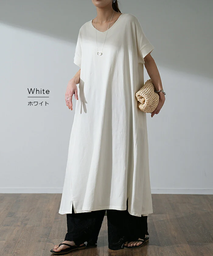 【夏セール】 ワンピース レディース ロングワンピース ロング ワンピ ロングワンピ マキシワンピース Tシャツワンピース マキシワンピ マキシ 半袖 五分袖 Aライン フレア ドルマン きれいめ 無地 体型カバー 大きいサイズ 春 夏 HUG.U - Image 14