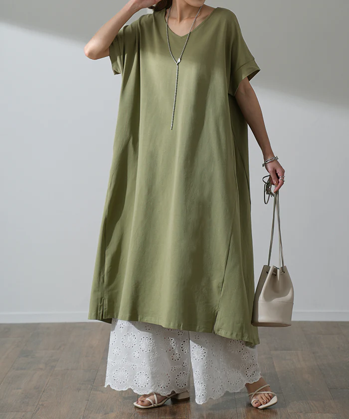 【夏セール】 ワンピース レディース ロングワンピース ロング ワンピ ロングワンピ マキシワンピース Tシャツワンピース マキシワンピ マキシ 半袖 五分袖 Aライン フレア ドルマン きれいめ 無地 体型カバー 大きいサイズ 春 夏 HUG.U - Image 28