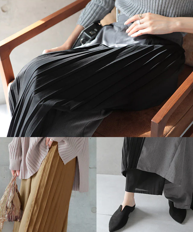 【夏セール】 「ワンランク上」の着こなしを。 パンツ ワイドパンツ レディース プリーツ ボトムス フレア フレアパンツ ワイド ロング バギー ゴム ウエストゴム ズボン ワイド きれいめ Aライン 配色 バイカラー 黒 グレー 大きいサイズ 春 夏 HUG.U - Image 15