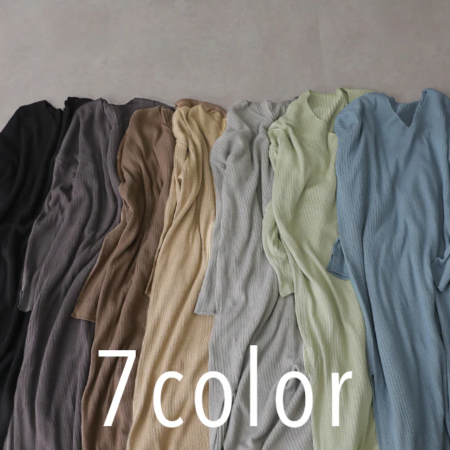 ゆったり 痩せ見え ニット ワンピ ワンピース ロングワンピース ■一部7月中旬入荷 ロング ニットワンピース ニットワンピ リブニット リブ 体型カバー スリット レイヤード 長袖 Vネック ドロップショルダー きれいめ 無地 プラスサイズ 大きいサイズ 春 夏 HUG.U - Image 23