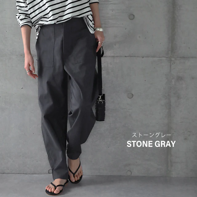 大人の余裕「ほどゆるパンツ」 パンツ レディース ■一部7月中旬入荷 ボトムス カーゴ カーゴパンツ テーパード テーパードパンツ ワークパンツ ハイウエスト ゆる シンプル 黒 カーキ ベージュ 大きいサイズ 春 夏 HUG.U メール便 - Image 10