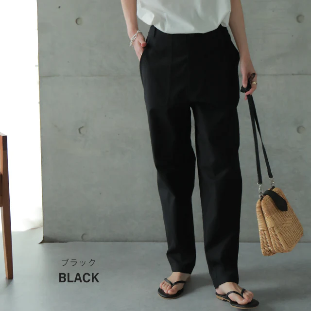 大人の余裕「ほどゆるパンツ」 パンツ レディース ■一部7月中旬入荷 ボトムス カーゴ カーゴパンツ テーパード テーパードパンツ ワークパンツ ハイウエスト ゆる シンプル 黒 カーキ ベージュ 大きいサイズ 春 夏 HUG.U メール便 - Image 13