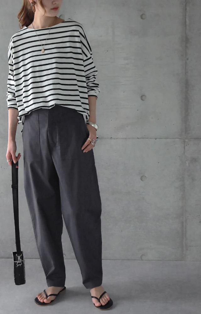 大人の余裕「ほどゆるパンツ」 パンツ レディース ■一部7月中旬入荷 ボトムス カーゴ カーゴパンツ テーパード テーパードパンツ ワークパンツ ハイウエスト ゆる シンプル 黒 カーキ ベージュ 大きいサイズ 春 夏 HUG.U メール便 - Image 15