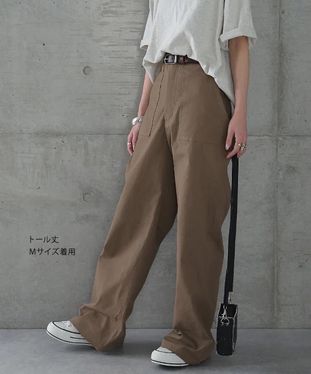 【神パンツ誕生】楽なのに脚長こなれ感 パンツ ■一部7月中旬入荷 レディース ボトムス ズボン ベイカーパンツ カーゴパンツ チノパン チノ カーゴ ワイドパンツ ワイド ワークパンツ ハイウエスト ベイカー シンプル 黒 カーキ ベージュ 春 夏 HUG.U - Image 15