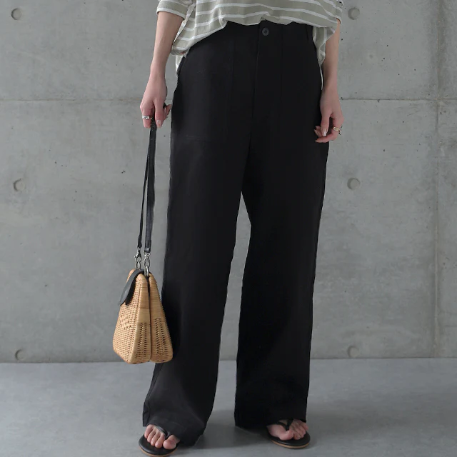 【神パンツ誕生】楽なのに脚長こなれ感 パンツ ■一部7月中旬入荷 レディース ボトムス ズボン ベイカーパンツ カーゴパンツ チノパン チノ カーゴ ワイドパンツ ワイド ワークパンツ ハイウエスト ベイカー シンプル 黒 カーキ ベージュ 春 夏 HUG.U - Image 28