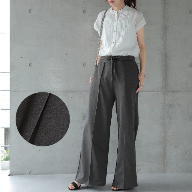 「楽すぎてズルい」ゆるワイドパンツ ■一部7月中旬入荷 パンツ レディース ボトムス ゆったり ゆる ワイドパンツ ワイド イージーパンツ ストレートパンツ ウエストゴム ゴム きれいめ シンプル ロング ストレッチ 楽 体型カバー 黒 春 夏 HUG.U - Image 32