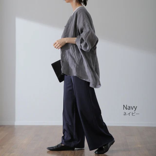「楽すぎてズルい」ゆるワイドパンツ ■一部7月中旬入荷 パンツ レディース ボトムス ゆったり ゆる ワイドパンツ ワイド イージーパンツ ストレートパンツ ウエストゴム ゴム きれいめ シンプル ロング ストレッチ 楽 体型カバー 黒 春 夏 HUG.U - Image 35