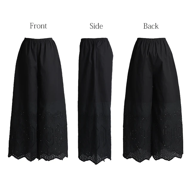超便利「ワンピに重ねる 裾パンツ」 ペチパンツ レディース パンツ ■一部7月下旬入荷 ペチコート ボトムス インナー レイヤード 重ね着 レース 綿 コットン ワイドパンツ 静電気防止 体型カバー ウエストゴム ワイド 黒 白 ホワイト ペチ 大きいサイズ 春 夏 HUG.U メール便 - Image 38