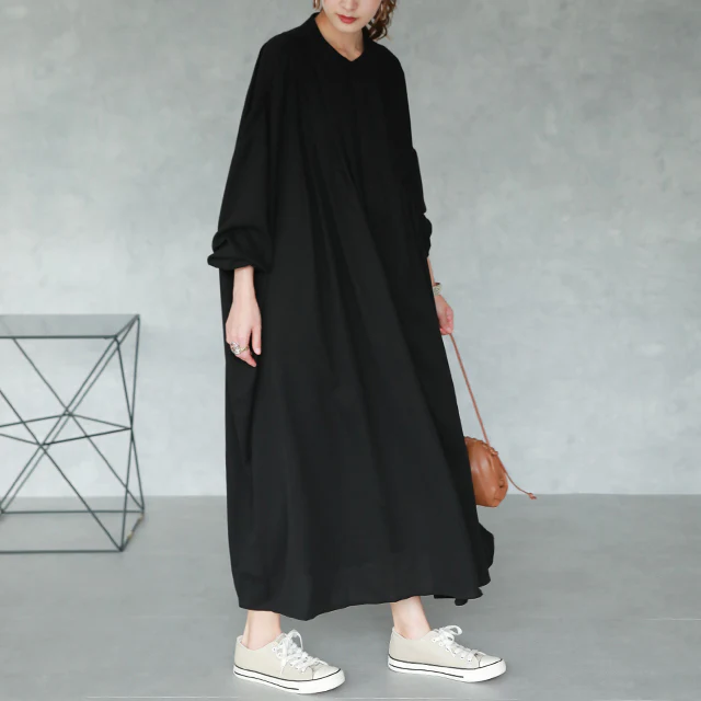 【特別価格】 イノセントな雰囲気「シフォン&タック」 ワンピース レディース ワンピ ロングワンピース ロングワンピ マキシ マキシワンピース ロング シャツ シャツワンピース タック 羽織 バンドカラー ブラウス 大きいサイズ 白 春 夏 HUG.U メール便 - Image 19