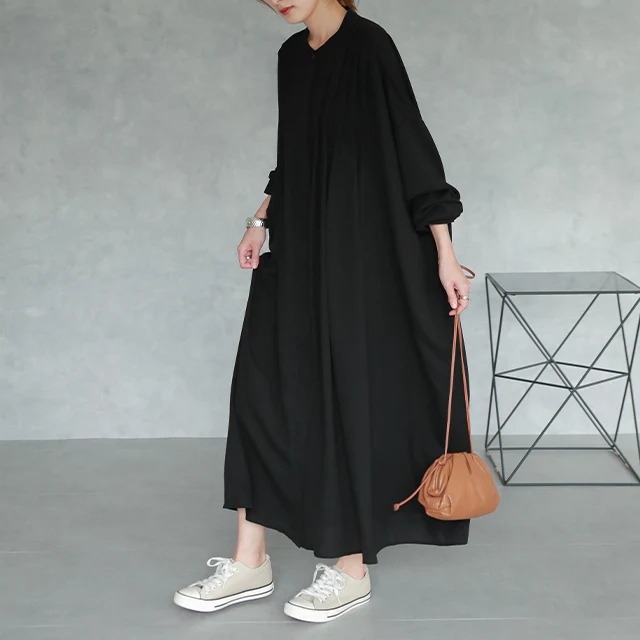 【特別価格】 イノセントな雰囲気「シフォン&タック」 ワンピース レディース ワンピ ロングワンピース ロングワンピ マキシ マキシワンピース ロング シャツ シャツワンピース タック 羽織 バンドカラー ブラウス 大きいサイズ 白 春 夏 HUG.U メール便 - Image 27