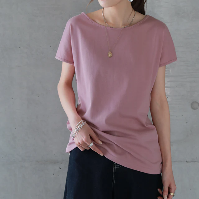 「体型拾わない」程よくゆるいフレンチTee カットソー レディース Tシャツ トップス フレンチ 半袖 二の腕カバー 大きいサイズ 体型カバー ゆったり ゆる カジュアル オフィス シンプル きれいめ お尻が隠れる 黒 春 夏 HUG.U メール便 - Image 38