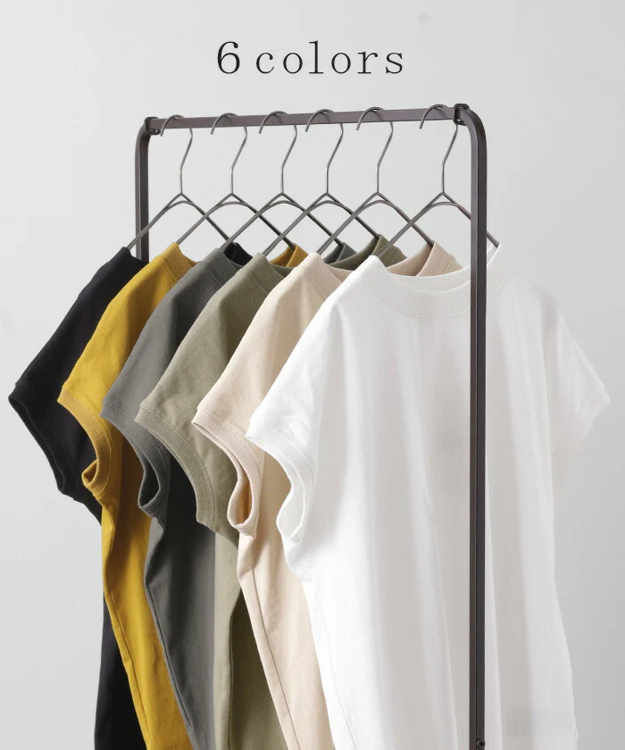 Tシャツ 半袖 モックネック トップス レディース ■一部7月中旬入荷 カットソー フレンチ フレンチスリーブ ティーシャツ ロング ボックスT 綿 レイヤード ゆったり 二の腕カバー 着痩せ 大きいサイズ 体型カバー 無地 シンプル 黒 ブラック 白 春 夏 HUG.U メール便 - Image 9