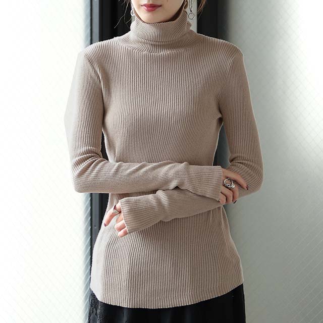 「素 肌 感」ニット リブ タートル タートルニット 下着 インナー リブニット タートルネック トップス レディース きれいめ 長袖 無地 レイヤード 重ね着 シンプル 白 綿100% コットン 黒 ブラック ストレッチ 冷え取り 春 夏 HUG.U メール便 - Image 62