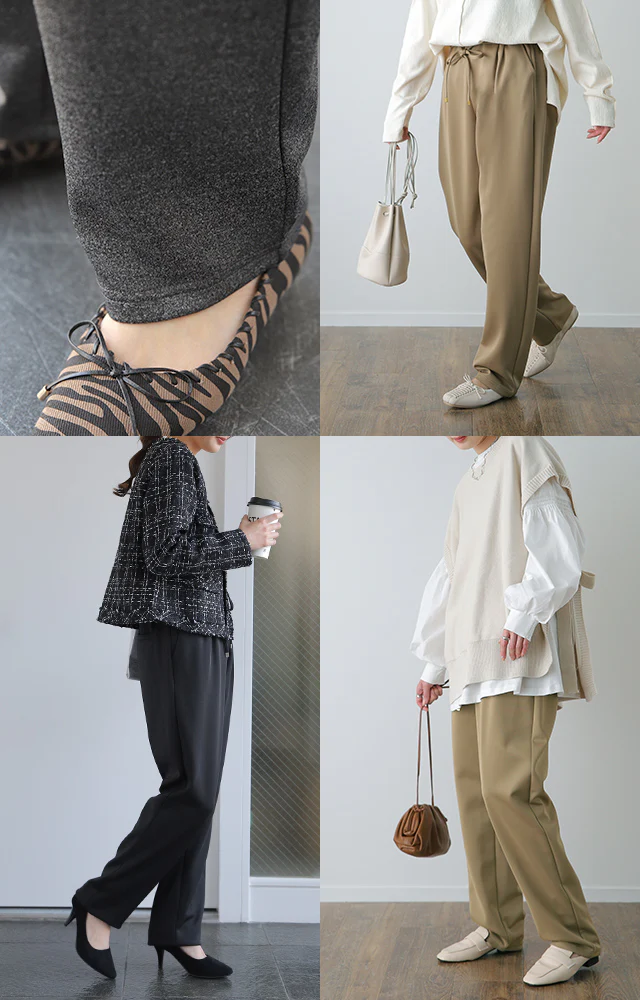 【夏セール】 本気の「きれい見え& 楽」 ジャージーパンツ パンツ ■一部7月中旬入荷 レディース ボトムス ゆったり カラーパンツ ゴム きれいめ ロング ストレッチ ワイド テーパードパンツ スウェット ズボン 大きいサイズ 黒 タックパンツ イージーパンツ 春 夏 HUG.U - Image 22