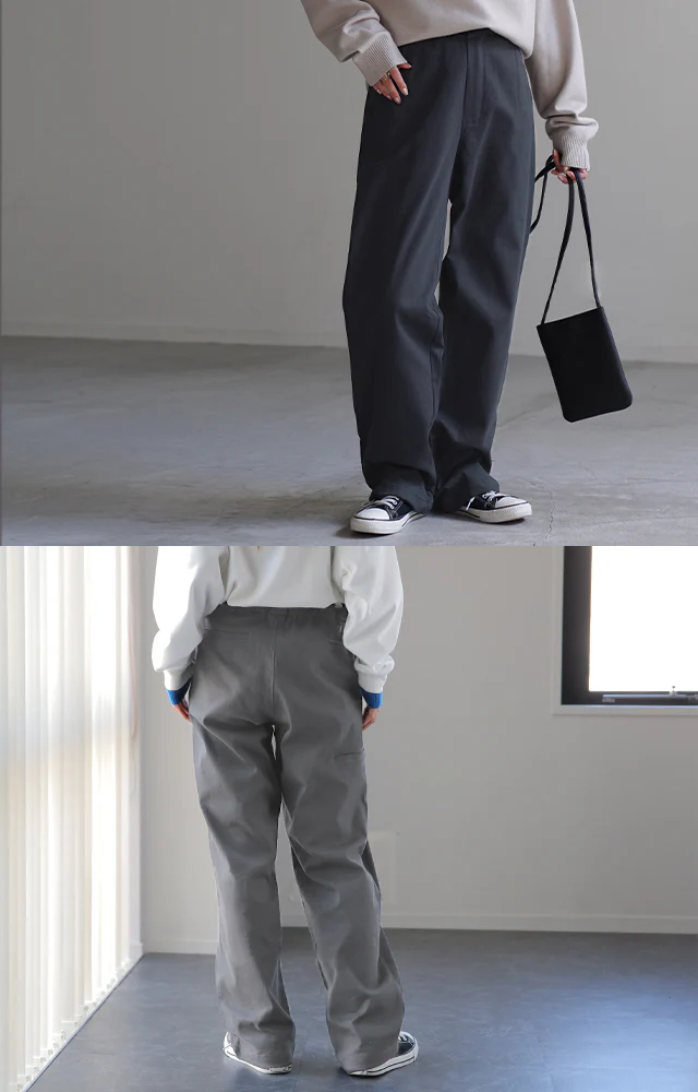 パンツ 『 脚長 宣言！ 』 レディース チノパンツ ワイドパンツ ワイド 綿100％ コットン 大きいサイズ ボトムス チノ チノパン ストレート 体型カバー ロング ゴム 長ズボン ロングパンツ 黒 白 ベージュ 大きいサイズ ゆったり 春 夏 HUG.U - Image 7