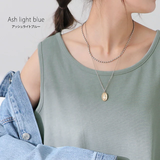 ガシっと透けにくい。 タンク タンクトップ トップス ■一部7月上旬入荷 ノースリーブ ヘビーオンス 厚手 裾 Uネック レイヤード コットン100 コットン 綿 シンプル 無地 インナー ロング ロング丈 カットソー バスク キャミ 大きいサイズ 春 夏 HUG.U メール便 - Image 15