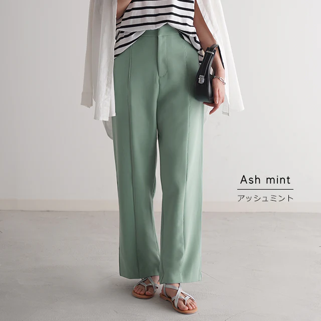 【夏セール】 パンツ『 高 級 感 』センターライン フレアパンツ スリット 楽 きれいめ ストレートパンツ レディース ボトムス ゆったり スラックス カラーパンツ ゴム ロング ワイド フレア ストレート オフィス ズボン 大きいサイズ 黒 春 夏 HUG.U - Image 15