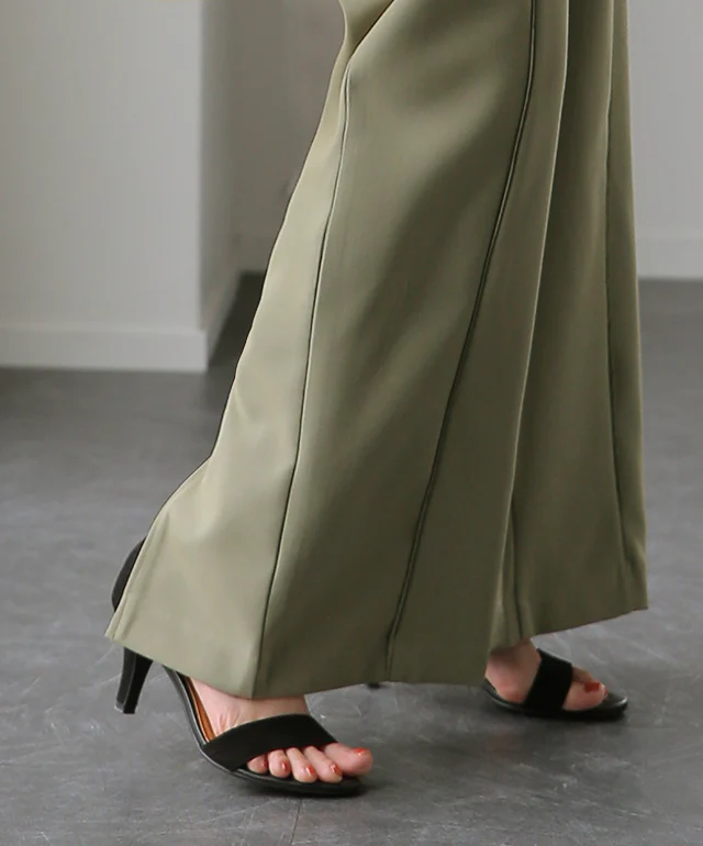 【夏セール】 パンツ『 高 級 感 』センターライン フレアパンツ スリット 楽 きれいめ ストレートパンツ レディース ボトムス ゆったり スラックス カラーパンツ ゴム ロング ワイド フレア ストレート オフィス ズボン 大きいサイズ 黒 春 夏 HUG.U - Image 17