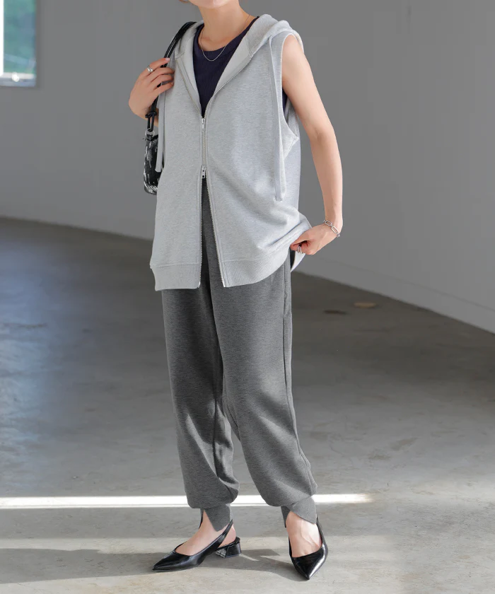 パンツ レディース ジョガーパンツ テーパードパンツ ■一部7月中旬入荷 ストレッチ ロング ボトムス テーパード アンクルパンツ イージーパンツ ズボン 長ズボン ゴム きれいめ ジョガー イージー ポンチ スポーツ スリット 大きいサイズ 体型カバー 黒 夏 春 HUG.U - Image 27
