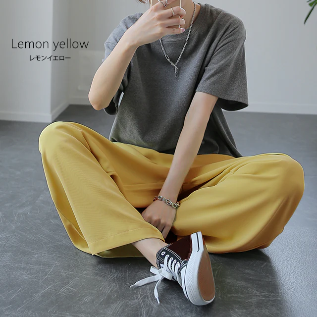 パンツ 「噂の カラーパンツ レディース ワイドパンツ ワイド ロング 大きいサイズ ボトム 体型カバー ボトムス ストレート ズボン ハイウエスト タック タックパンツ 春 夏 グリーン ピンク ブルー 黒 きれいめ オフィス HUG.U メール便 - Image 13