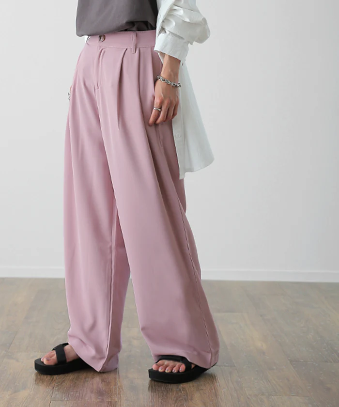 パンツ 「噂の カラーパンツ レディース ワイドパンツ ワイド ロング 大きいサイズ ボトム 体型カバー ボトムス ストレート ズボン ハイウエスト タック タックパンツ 春 夏 グリーン ピンク ブルー 黒 きれいめ オフィス HUG.U メール便 - Image 32