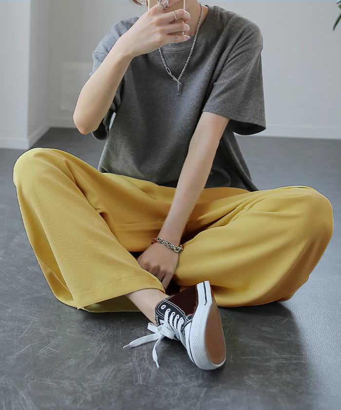 パンツ 「噂の カラーパンツ レディース ワイドパンツ ワイド ロング 大きいサイズ ボトム 体型カバー ボトムス ストレート ズボン ハイウエスト タック タックパンツ 春 夏 グリーン ピンク ブルー 黒 きれいめ オフィス HUG.U メール便 - Image 33