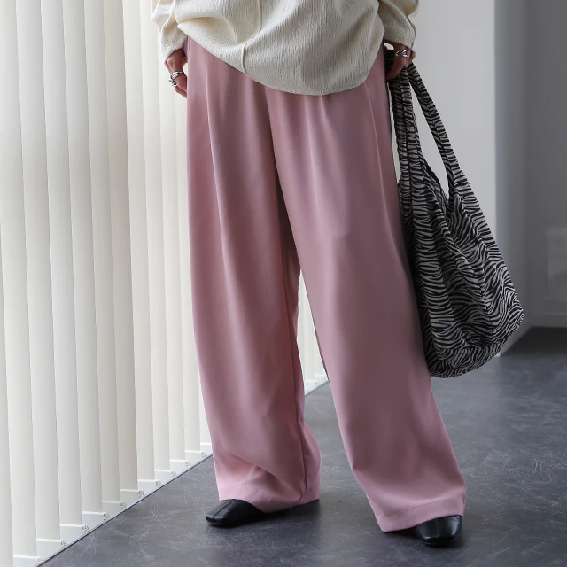 アウトレット パンツ 「噂の カラーパンツ レディース ワイドパンツ ワイド ロング 大きいサイズ ボトム 体型カバー ボトムス ストレート ズボン ハイウエスト タック タックパンツ 春 夏 グリーン ピンク ブルー 黒 きれいめ オフィス HUG.U メール便 - Image 28