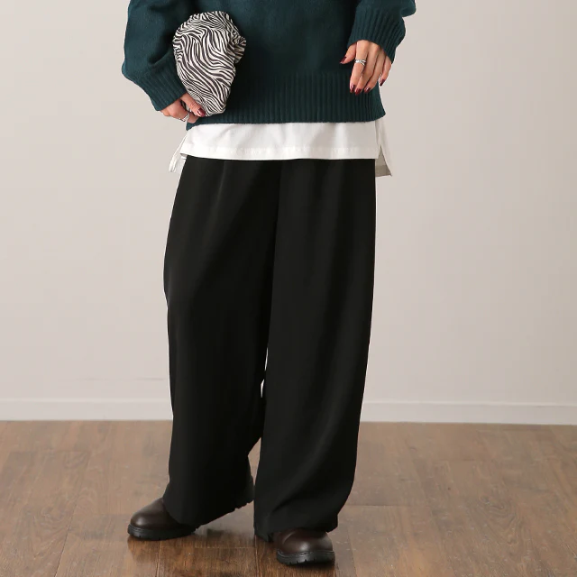 アウトレット パンツ 「噂の カラーパンツ レディース ワイドパンツ ワイド ロング 大きいサイズ ボトム 体型カバー ボトムス ストレート ズボン ハイウエスト タック タックパンツ 春 夏 グリーン ピンク ブルー 黒 きれいめ オフィス HUG.U メール便 - Image 29