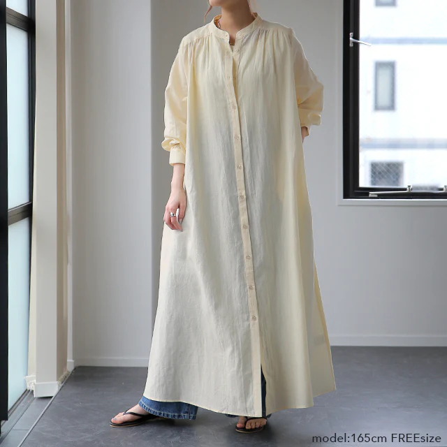【夏セール】 「天然質感」大人 リネン ワンピ ギャザー ワンピース レディース ロングワンピース ロングワンピ マキシ ロング シャツ ロングシャツ シャツワンピース バンドカラー 羽織 コットン ノーカラー 体型カバー 黒 大きいサイズ 綿 麻 春 夏 HUG.U - Image 29