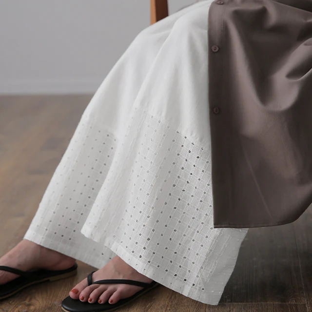 綿 100% 「もう手放せない 裾パンツ ペチパンツ レディース パンツ ペチコート ボトムス インナー レイヤード 重ね着 レース ズボン ロング 体型カバー ゴム ワイド チェック レイヤードパンツ 涼しい 黒 白 大きいサイズ 春 夏 ワイドパンツ HUG.U メール便 - Image 17
